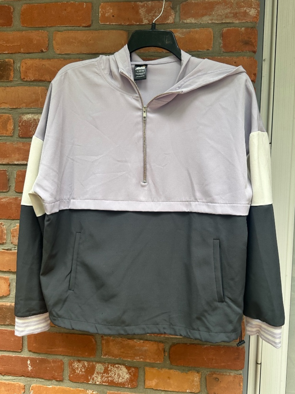 AVIA 1/4 Zip Pullover Long Sleeve Athletic Colorblock Hoodie ~ Large